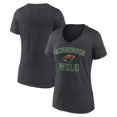 Minnesota Wild Logo Athletic Women's Arch Victory V-Neck T-Shirt - NHL T-shirts