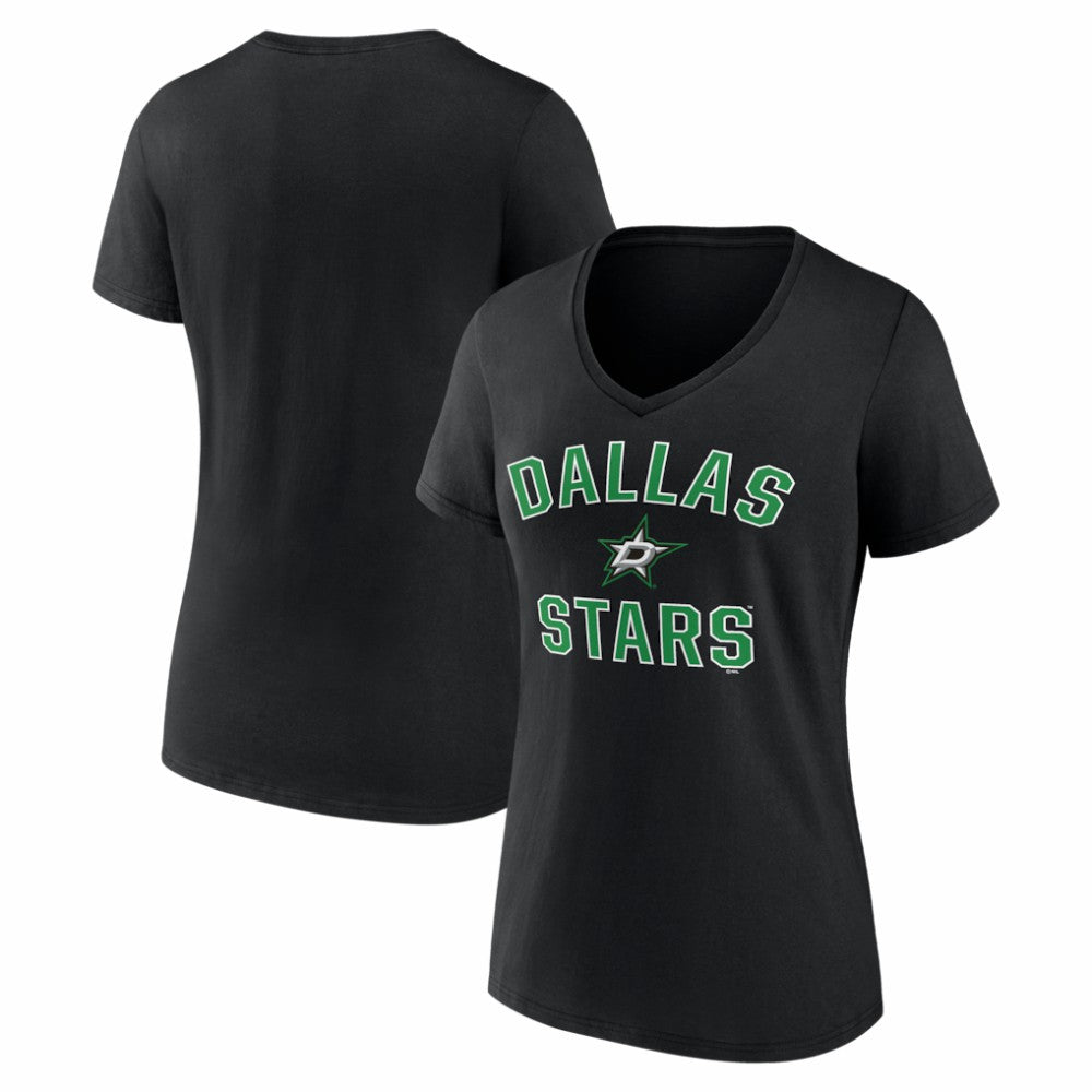 Dallas Stars Logo Athletic Women's Arch Victory V-Neck T-Shirt - NHL T-shirts