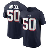 New England Patriots Mike Vrabel Retired Player Name & Number T-Shirt | NFL Discount