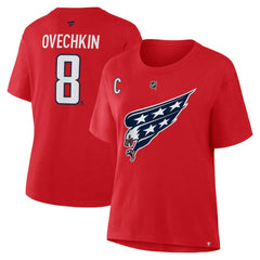 Alexander Ovechkin Washington Capitals Fanatics Women's Authentic Stack Name & Number T-Shirt - NHL T-shirts