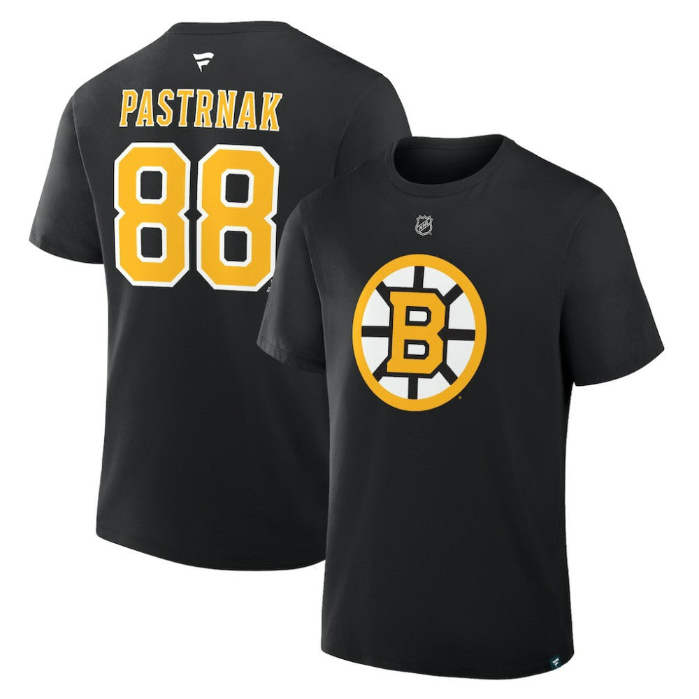 David Pastrnak Boston Bruins Fanatics Authentic Stack Name & Number T-Shirt - NHL T-shirts