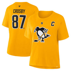 Sidney Crosby Pittsburgh Penguins Fanatics Women's Authentic Stack Name & Number T-Shirt - NHL T-shirts
