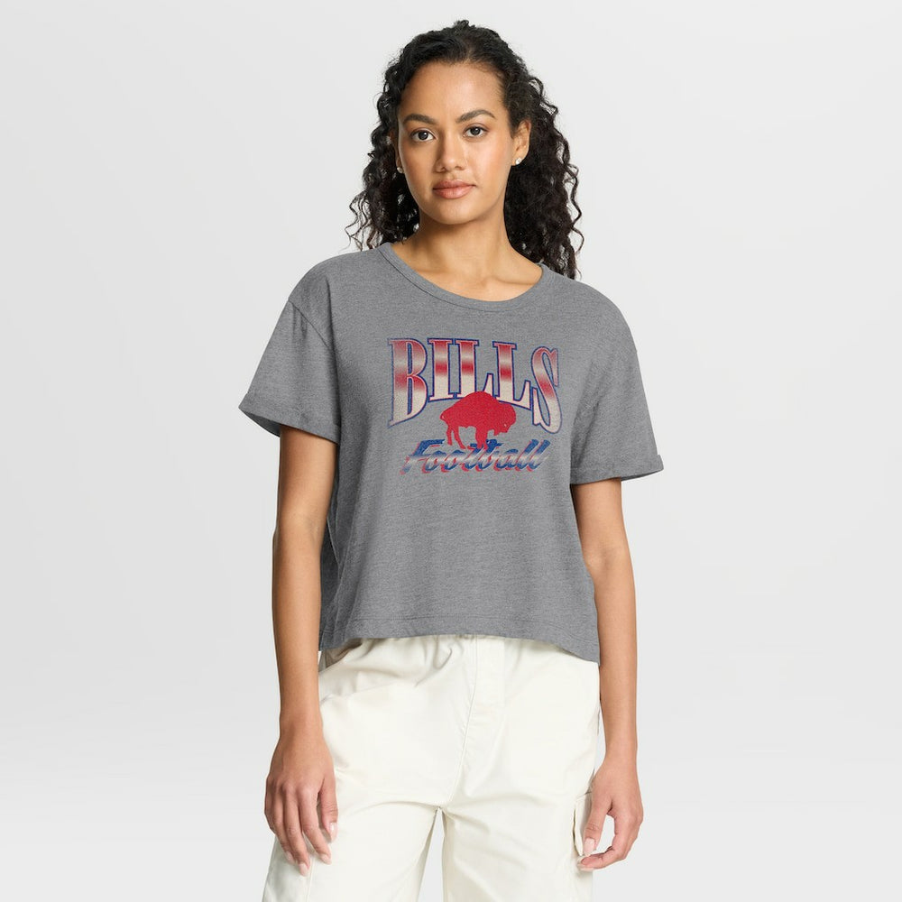 Buffalo Bills Women's Overplayed Tribute Tri-Blend Boxy T-Shirt | NFL Outlet