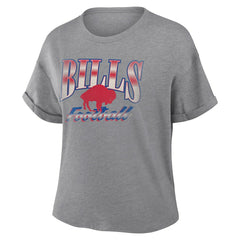 Buffalo Bills Women's Overplayed Tribute Tri-Blend Boxy T-Shirt | NFL Outlet