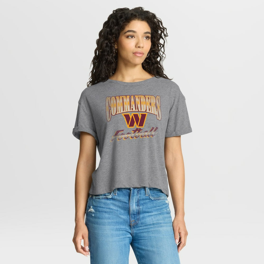 Washington Commanders Women's Overplayed Tribute Tri-Blend Boxy T-Shirt | NFL New