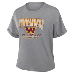 Washington Commanders Women's Overplayed Tribute Tri-Blend Boxy T-Shirt | NFL New