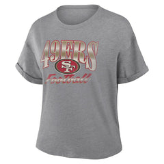 San Francisco 49ers Women's Overplayed Tribute Tri-Blend Boxy T-Shirt | NFL Hot