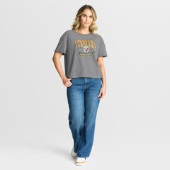 Pittsburgh Steelers Women's Overplayed Tribute Tri-Blend Boxy T-Shirt | NFL Hot
