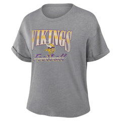 Minnesota Vikings Women's Overplayed Tribute Tri-Blend Boxy T-Shirt | NFL On sale