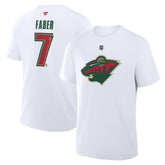 Brock Faber Minnesota Wild Fanatics Authentic Stack Name & Number T-Shirt - NHL T-shirts