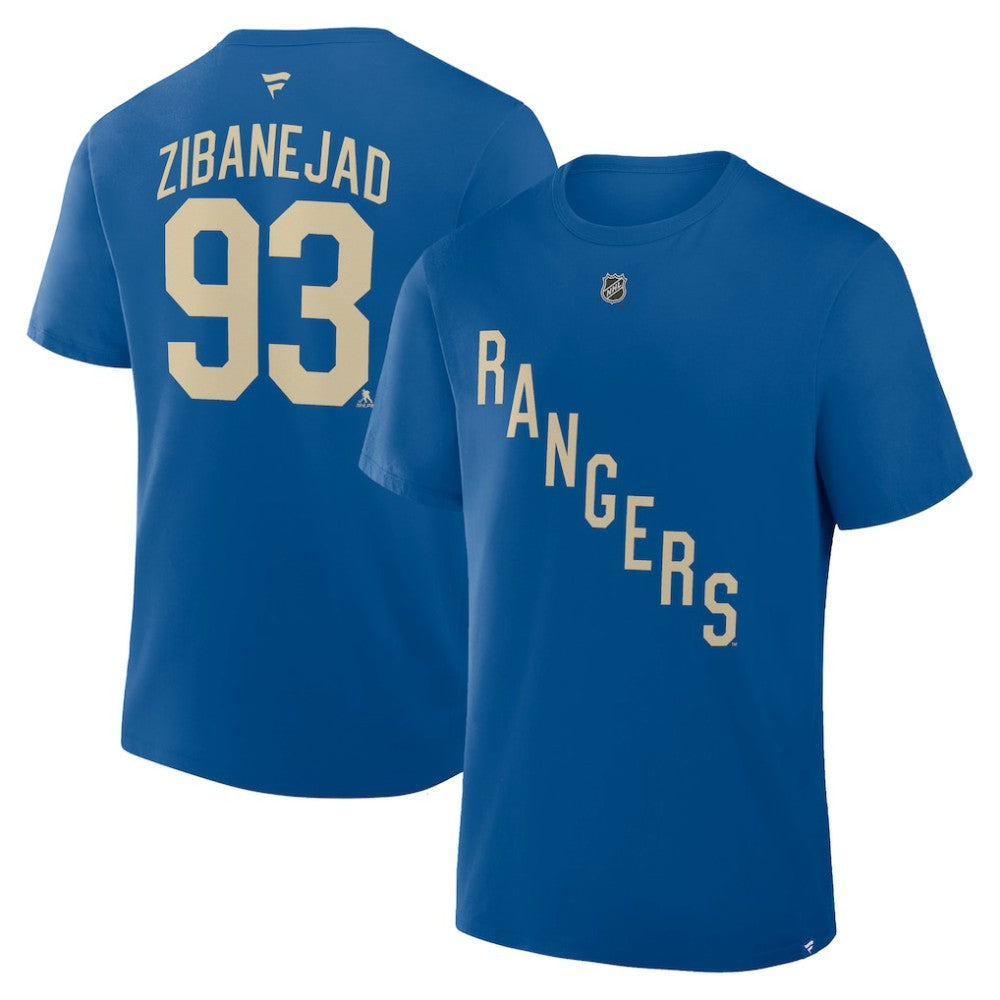 Mika Zibanejad New York Rangers Fanatics Authentic Stack Name & Number T-Shirt - NHL T-shirts