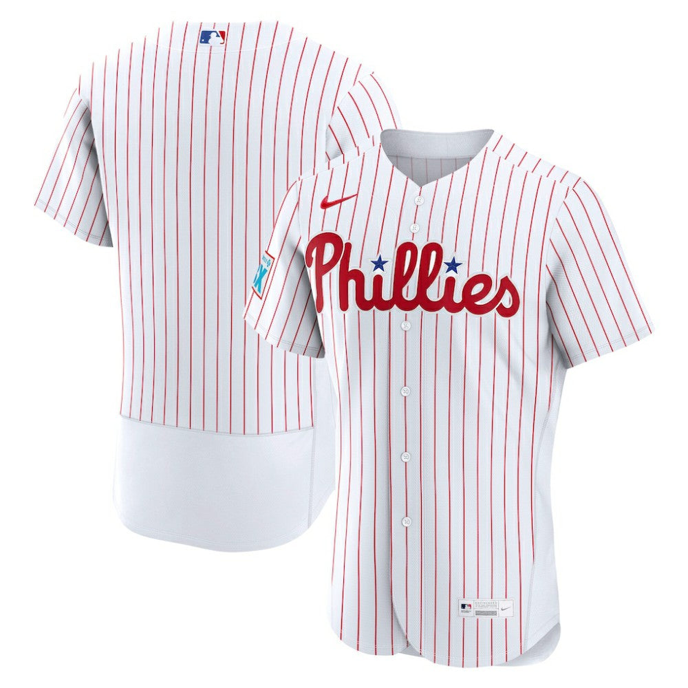 Philadelphia Phillies Nike Home Sponsor Patch Authentic Jersey - MLB Jerseys