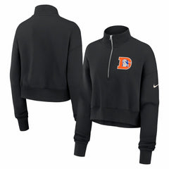 Denver Broncos Women's Legacy Phoenix Fleece Cropped Half-Zip Sweatshirt | NFL Online