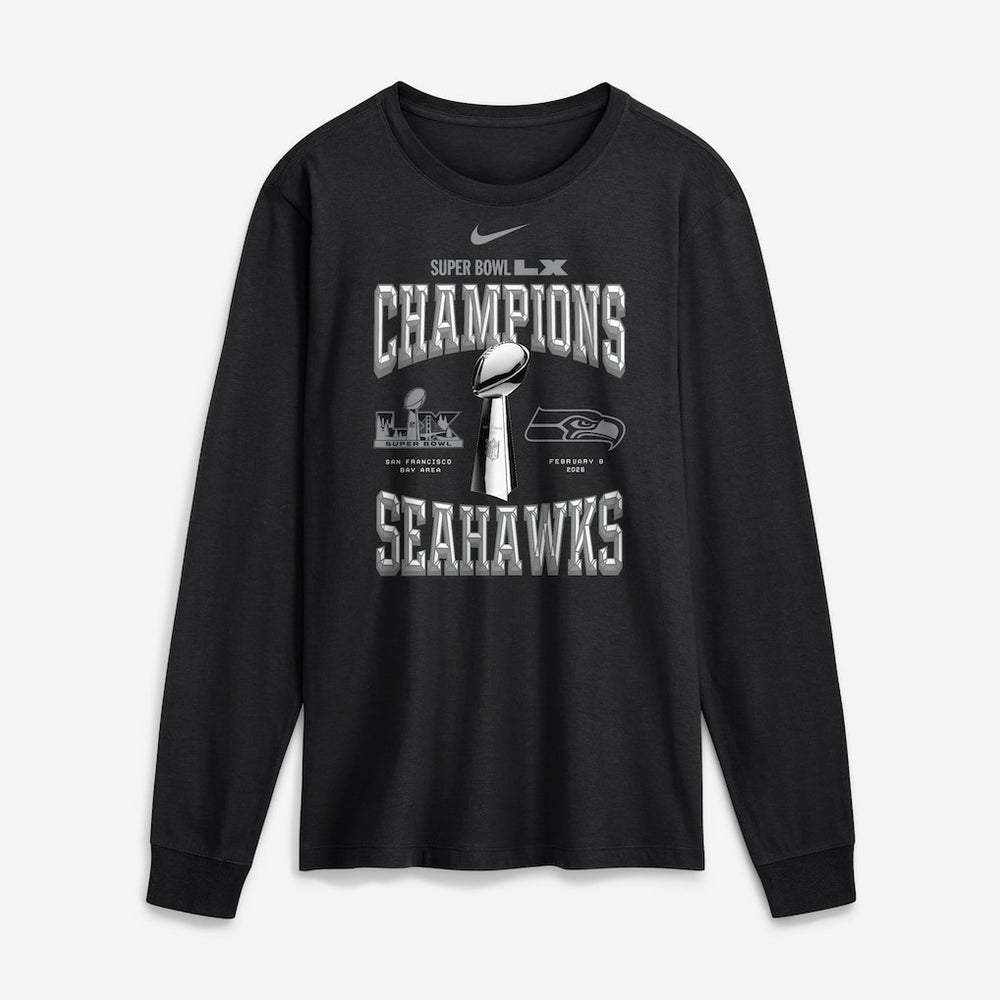 Seattle Seahawks Super Bowl LX Champions Locker Room Trophy Collection Long Sleeve T-Shirt | NFL New