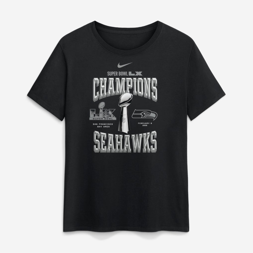 Seattle Seahawks Women's Super Bowl LX Champions Locker Room Trophy Collection T-Shirt | NFL US