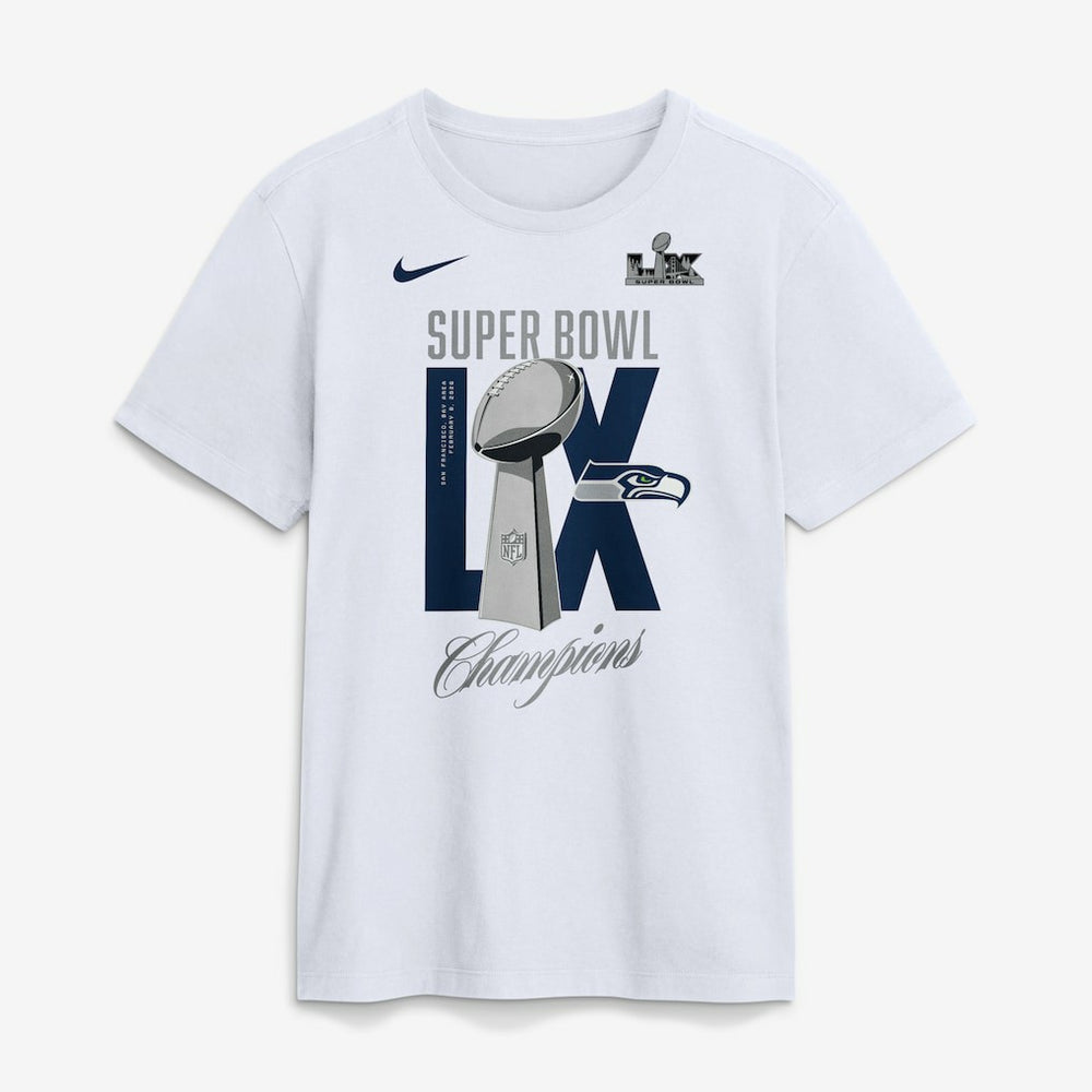 Seattle Seahawks Super Bowl LX Champions Lombardi Trophy T-Shirt | NFL Outlet