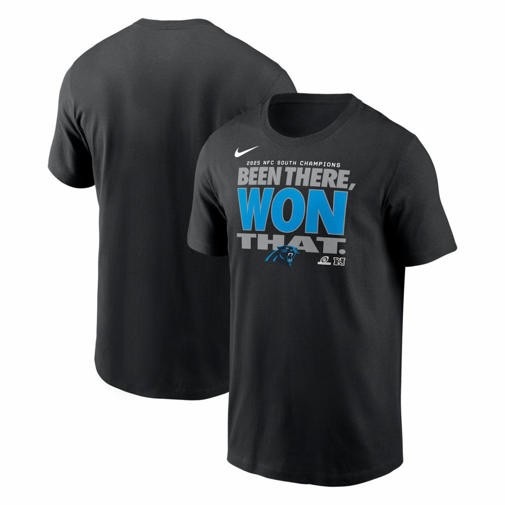 Carolina Panthers 2025 NFC South Division Champions Locker Room Trophy Collection T-Shirt | NFL Sale