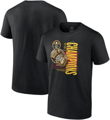 Black Denver Nuggets 2023 NBA Finals Champions Slam Bling Ring T-Shirt | NBA