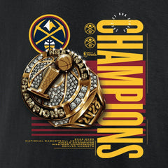 Black Denver Nuggets 2023 NBA Finals Champions Slam Bling Ring T-Shirt | NBA
