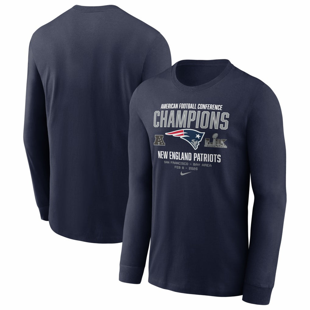 New England Patriots 2025 AFC Champions Team Nation Long Sleeve T-Shirt | NFL Outlet