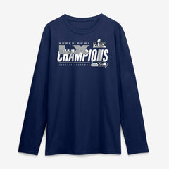 Seattle Seahawks Super Bowl LX Champions Iconic Victory Long Sleeve T-Shirt | NFL Discount