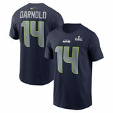 Seattle Seahawks Sam Darnold Super Bowl LX Patch Name & Number T-Shirt | NFL Near me