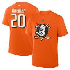 Chris Kreider Anaheim Ducks Fanatics Authentic Stack Name & Number T-Shirt - NHL T-shirts