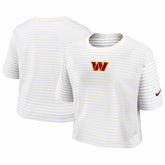 Washington Commanders Women's Striped Cropped T-Shirt | NFL Outlet