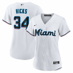 Liam Hicks Miami Marlins Nike Women's Home Replica Jersey - MLB Jerseys