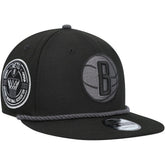 Black Brooklyn Nets Back Laurels 9FIFTY Snapback Hat | NBA