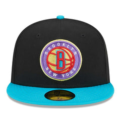 Black/Turquoise Brooklyn Nets Arcade Scheme 59FIFTY Fitted Hat | NBA
