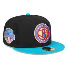 Black/Turquoise Brooklyn Nets Arcade Scheme 59FIFTY Fitted Hat | NBA