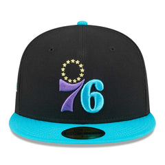 Black/Turquoise Philadelphia 76ers Arcade Scheme 59FIFTY Fitted Hat | NBA