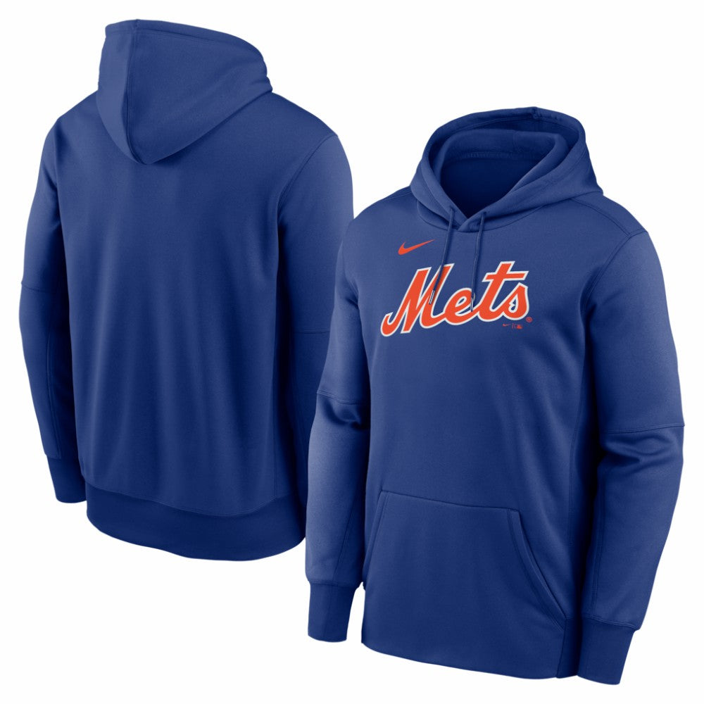New York Mets Nike Primary Wordmark Therma Hoodie - MLB Hoodies