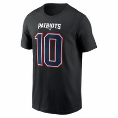 New England Patriots Drake Maye Carbon Name & Number T-Shirt | NFL Sale