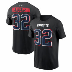 New England Patriots TreVeyon Henderson Carbon Name & Number T-Shirt | NFL Online