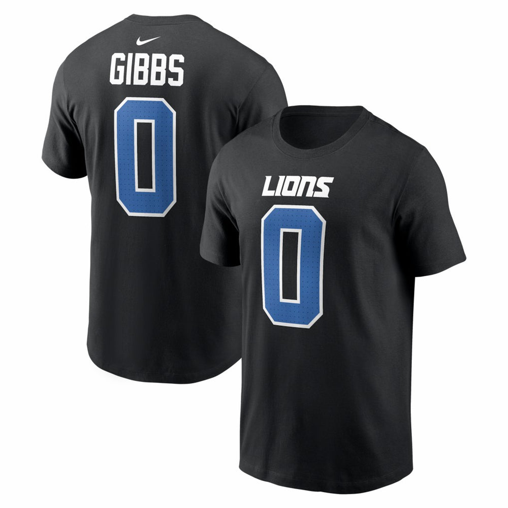 Detroit Lions Jahmyr Gibbs Carbon Name & Number T-Shirt | NFL Sale