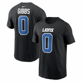 Detroit Lions Jahmyr Gibbs Carbon Name & Number T-Shirt | NFL Sale