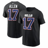 Buffalo Bills Josh Allen Carbon Name & Number T-Shirt | NFL Outlet