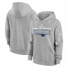 New England Patriots Women's 2025 AFC Champions Locker Room Trophy Collection Club Fleece Hoodie | NFL Hot