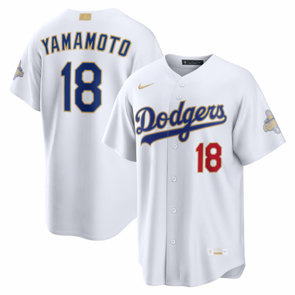Yoshinobu Yamamoto Los Angeles Dodgers Nike 2026 Gold Collection Stadium Jersey - MLB Jerseys