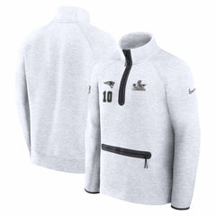 New England Patriots Drake Maye Super Bowl LX Opening Night Tech Fleece Half-Zip Sweatshirt | NFL Discount