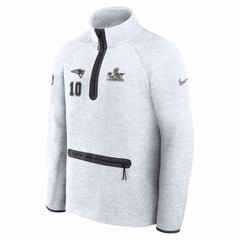 New England Patriots Drake Maye Super Bowl LX Opening Night Tech Fleece Half-Zip Sweatshirt | NFL Discount