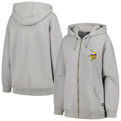 Minnesota Vikings The Wild Collective Women's Faux Fur Lined Tri-Blend Full-Zip Hoodie | NFL Hot
