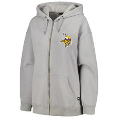 Minnesota Vikings The Wild Collective Women's Faux Fur Lined Tri-Blend Full-Zip Hoodie | NFL Hot