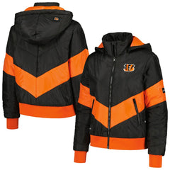 Cincinnati Bengals The Wild Collective Women's Puffer Full-Zip Hoodie | NFL Outlet