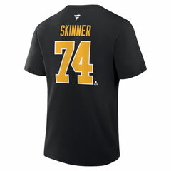 Stuart Skinner Pittsburgh Penguins Fanatics Authentic Stack Name & Number T-Shirt - NHL T-shirts