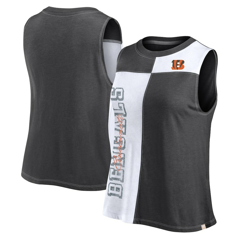 Cincinnati Bengals Women's Script Color Block Tank Top | NFL Discount