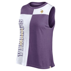 Minnesota Vikings Women's Script Color Block Tank Top | NFL Discount