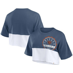 Chicago Bears Women's Boxy Color Split Cropped T-Shirt | NFL Hot